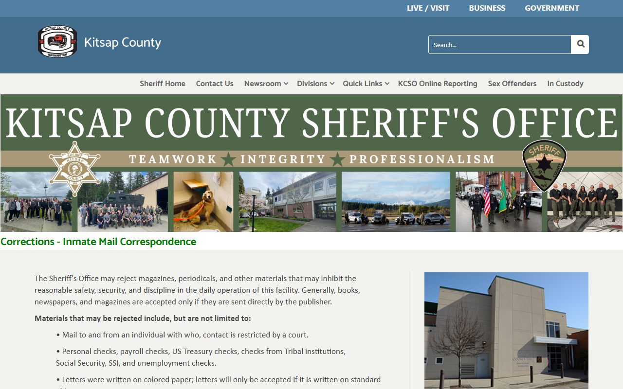 Kitsap County Jail inmate mail Smart Communications address